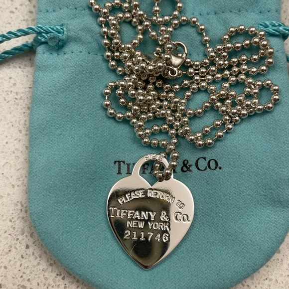 Tiffany & Co. Jewelry - Authentic Tiffany & Co. Return to Tiffany Heart Tag Ball Chain Necklace
